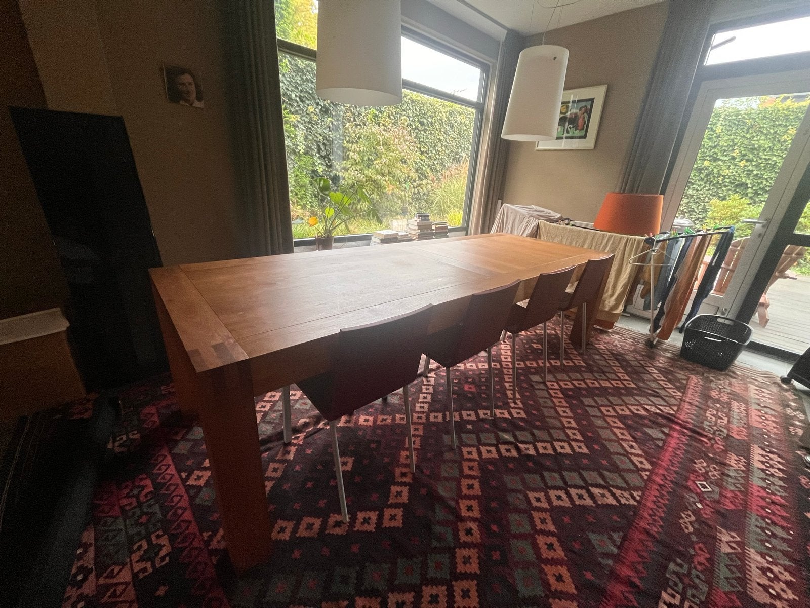 Linteloo V&U Eettafel - Henk Vos Design, Gebruikt, Eikenhout, 200 cm of meer, Vijf personen of meer