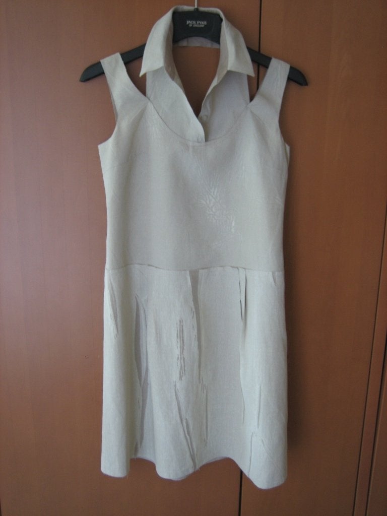 Zeer exclusief naturel linnen jurkje PRADA I44- D38 snazzeys, Kleding | Dames, Jurken, Maat 38/40 (M), Prada, Verzenden, Beige