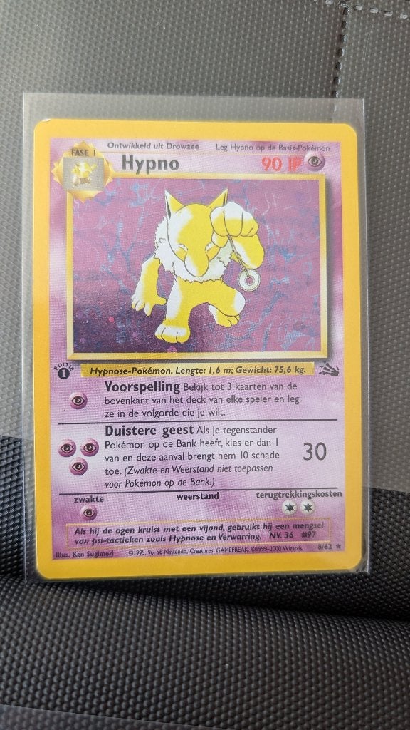 1st Edition Hypno from the Fossil set (dutch), Ophalen of Verzenden, Zo goed als nieuw