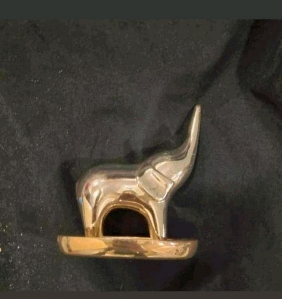 Metalen olifant ringhouder goudkleurig beeldje, Ophalen of Verzenden