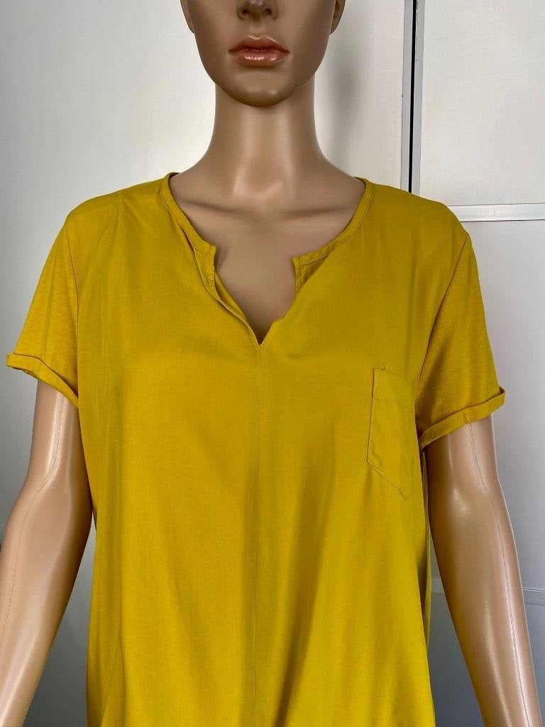 J272 Opus maat 42=L lange blouse top shirt geel, Geel, Maat 42/44 (L), Ophalen of Verzenden, Zo goed als nieuw