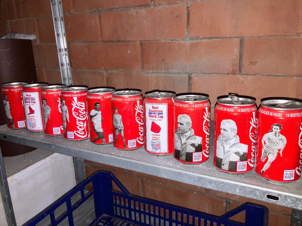 28 Coca-Cola blikjes 1994 - Rode Duivels editie, Verzamelen, Ophalen of Verzenden, Gebruikt, Verpakking