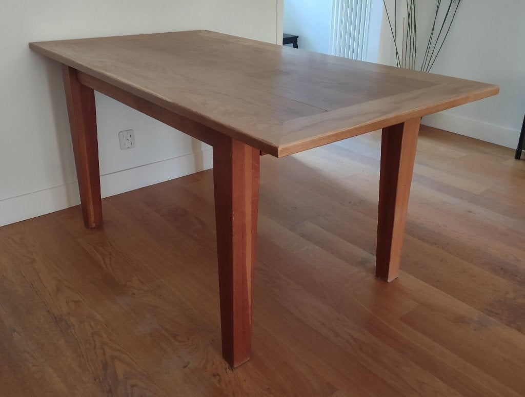 Eettafel massief licht eiken, olie, Huis en Inrichting, Tafels | Eettafels, Ophalen, Gebruikt, Degelijk, tijdloos, Eikenhout