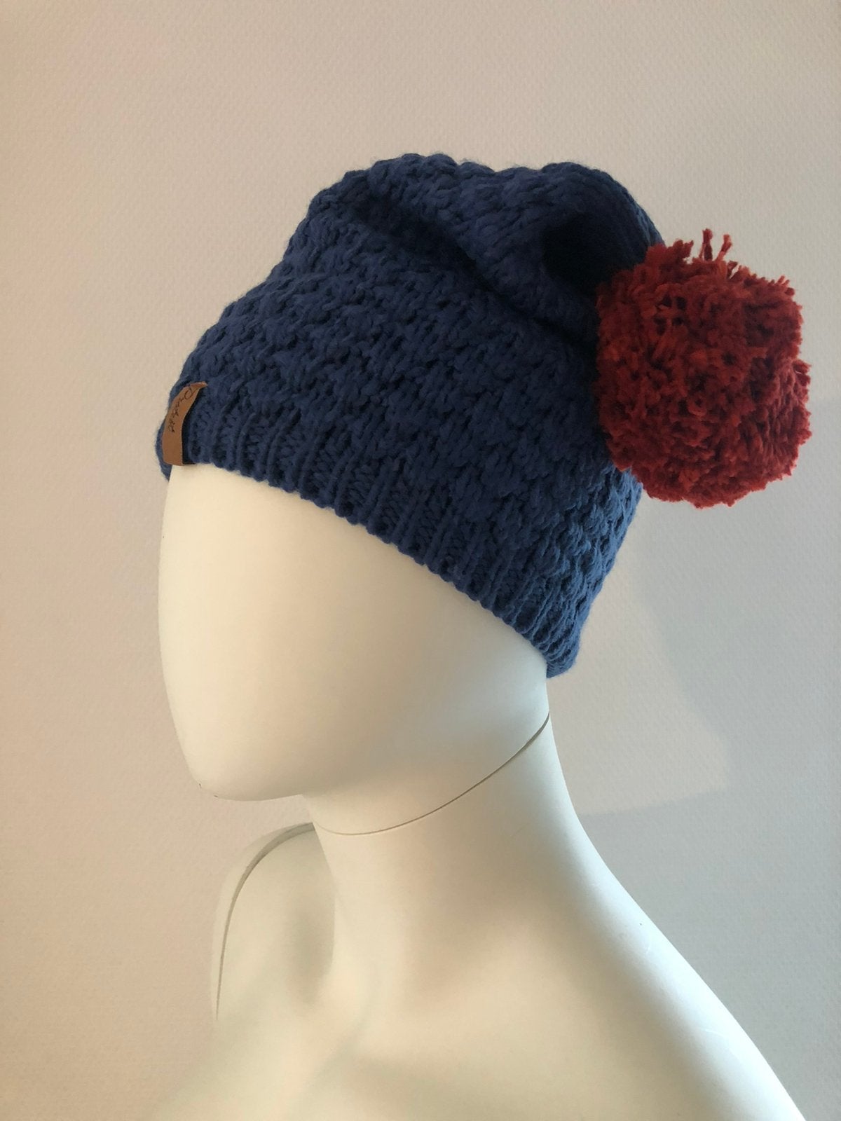 Protest muts beanie winter gebreid breisel blauw rood, Verzenden, Zo goed als nieuw, Muts