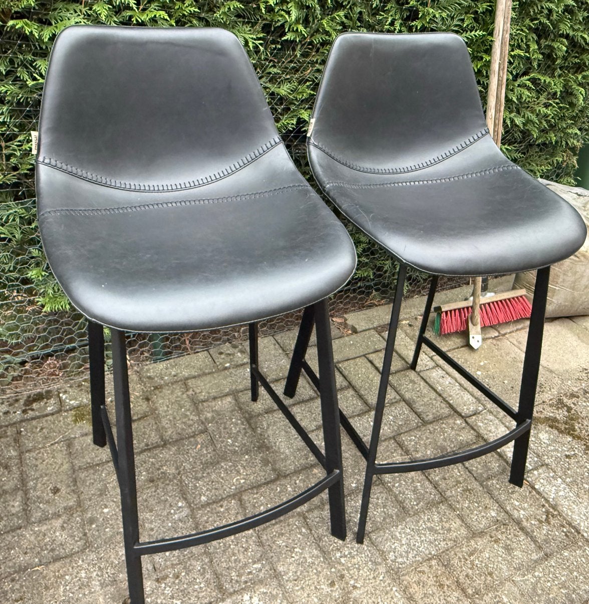 Dutchbone Franky Counter barkruk set van 2, Ophalen, Gebruikt, Met voetsteun, 60 tot 90 cm