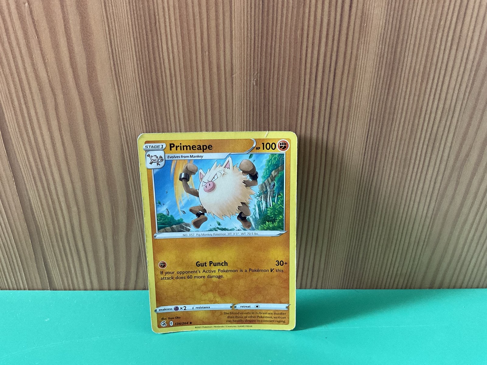 Pokémon Primeape Kaart - Stage 1, 100 HP, Ophalen, Gebruikt, Losse kaart