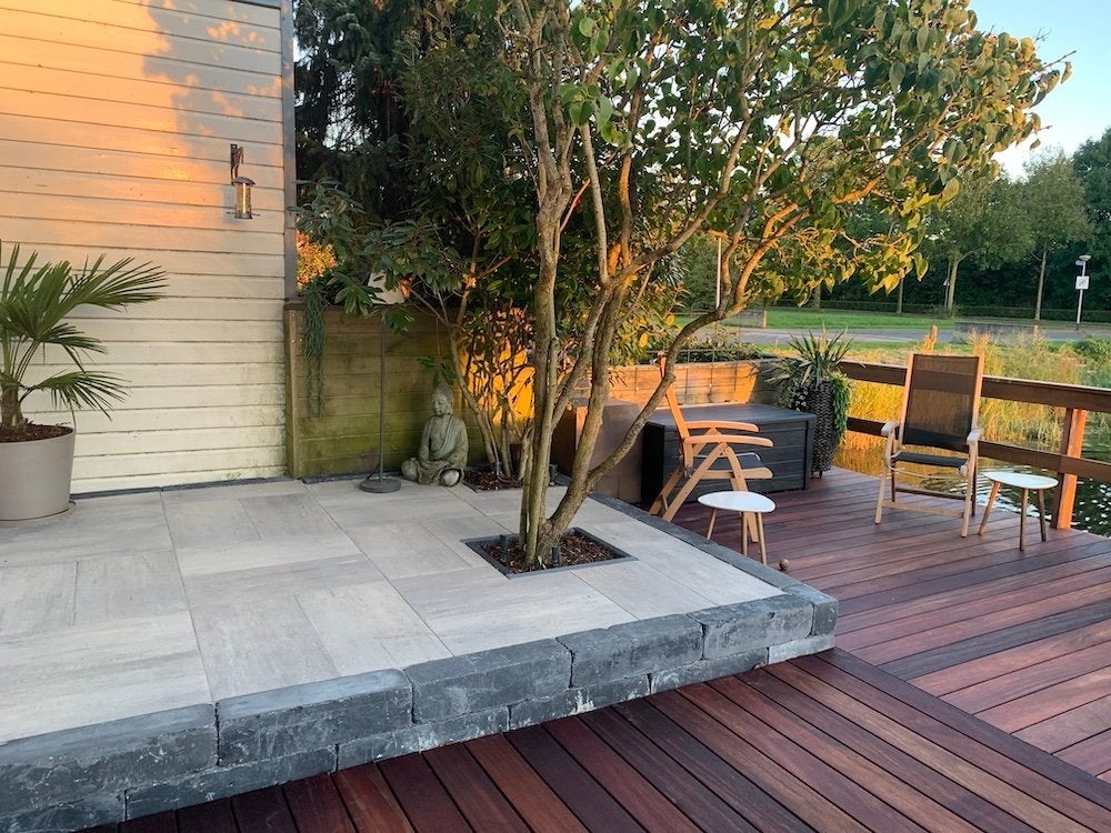 8 Padouk hardhouten vlonderplanken B-fix - 3.7m², Ophalen, Nieuw, Hout