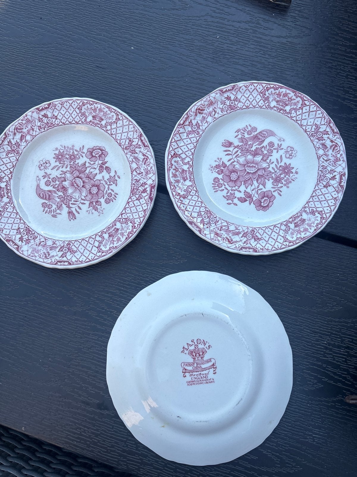 Set van 3 puntgave Mason's Ironstone borden 15cm, Ophalen