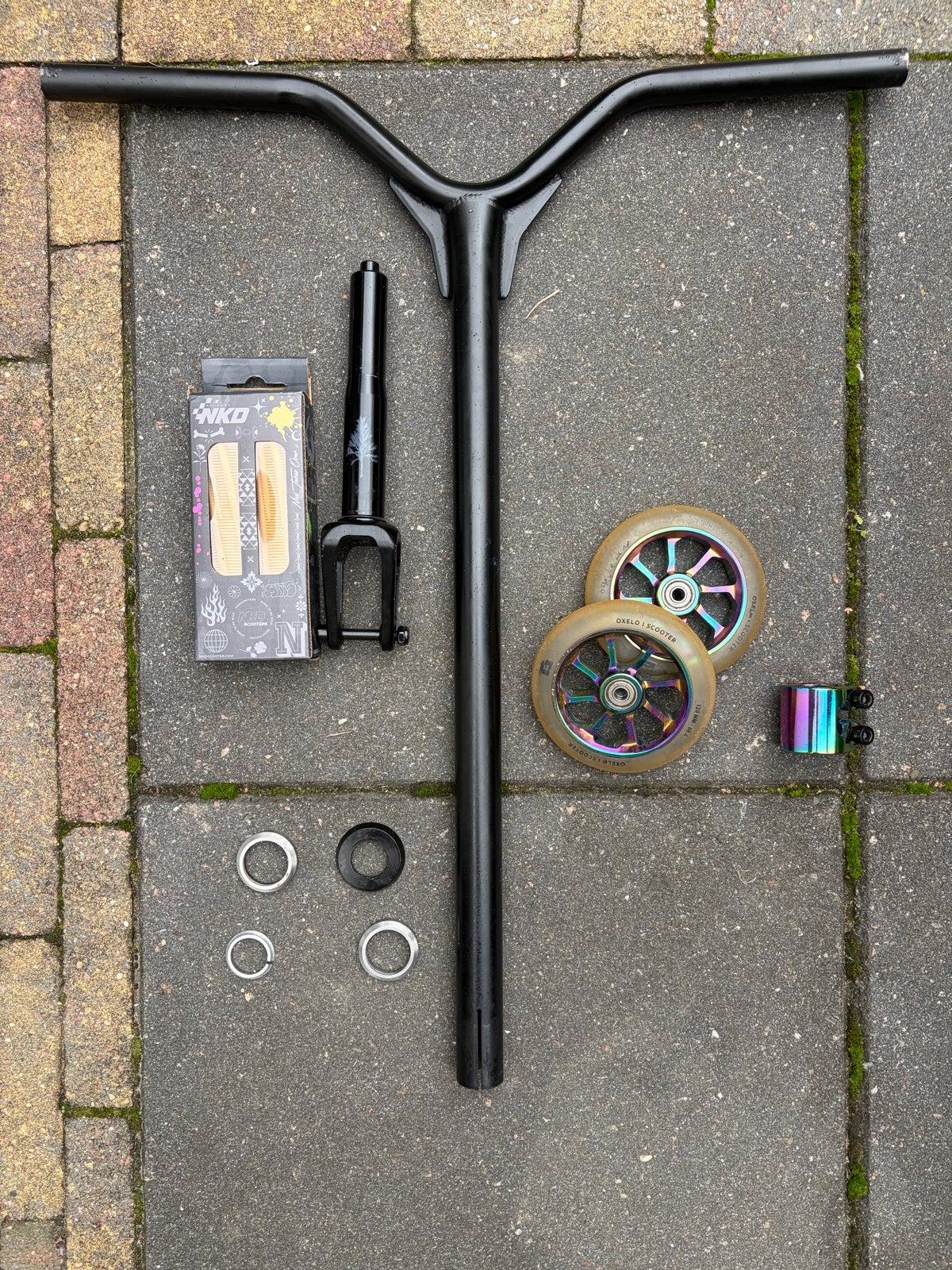 Complete stuntstep onderdelen set - Wielen, stuur, voorvork, Ophalen of Verzenden, Gebruikt, Overige typen