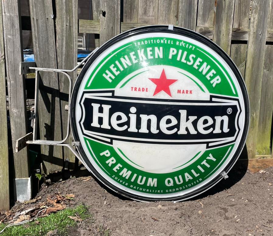 Heineken bord met verlichting, Ophalen, Gebruikt, Minder dan 50 watt, Netvoeding