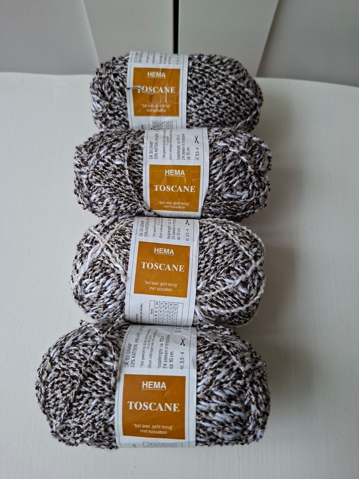Hema Toscane Garen - 4 bollen, Hobby en Vrije tijd, Ophalen of Verzenden, Nieuw, Breien of Haken, Wol of Garen