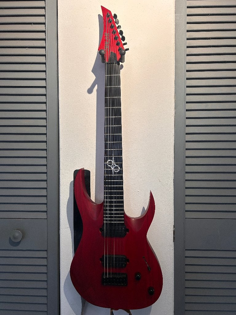 Solar Guitars A2.7 TBR (Trans Blood Red Matte) – 7-String, Muziek en Instrumenten, Ophalen, Zo goed als nieuw, Solid body, Overige merken