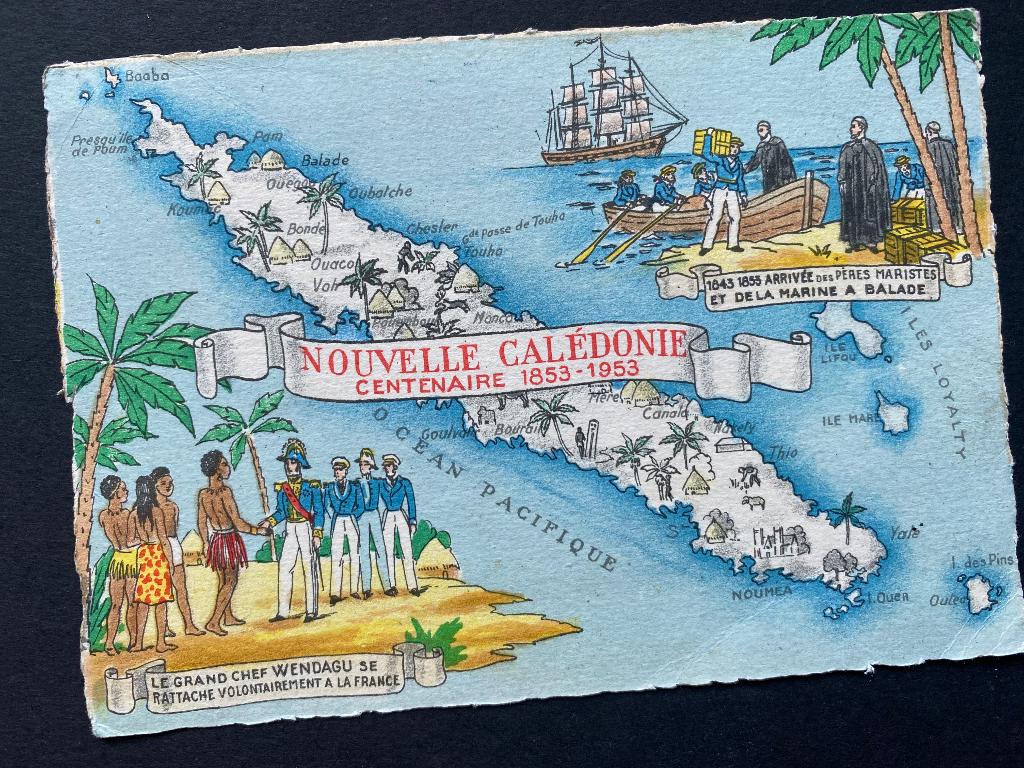 Kaart van Nouvelle-Calédonie verzonden in 1956