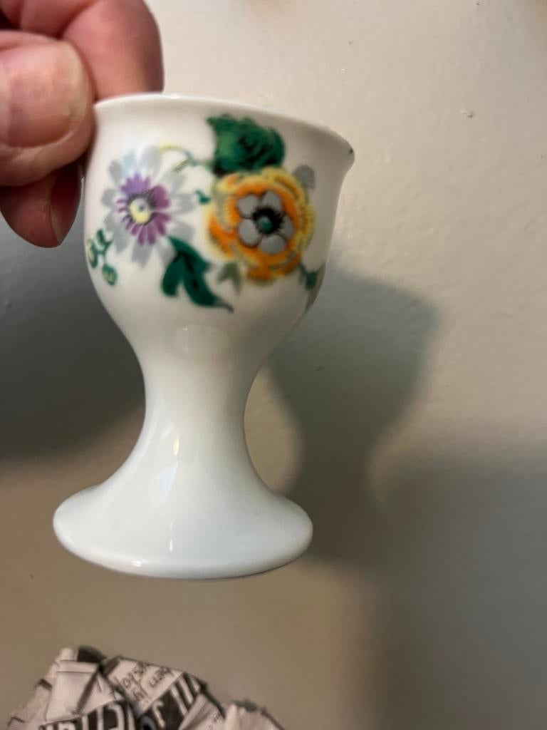 Eierdopje met bloemen, Ophalen of Verzenden, Glas, Overige stijlen