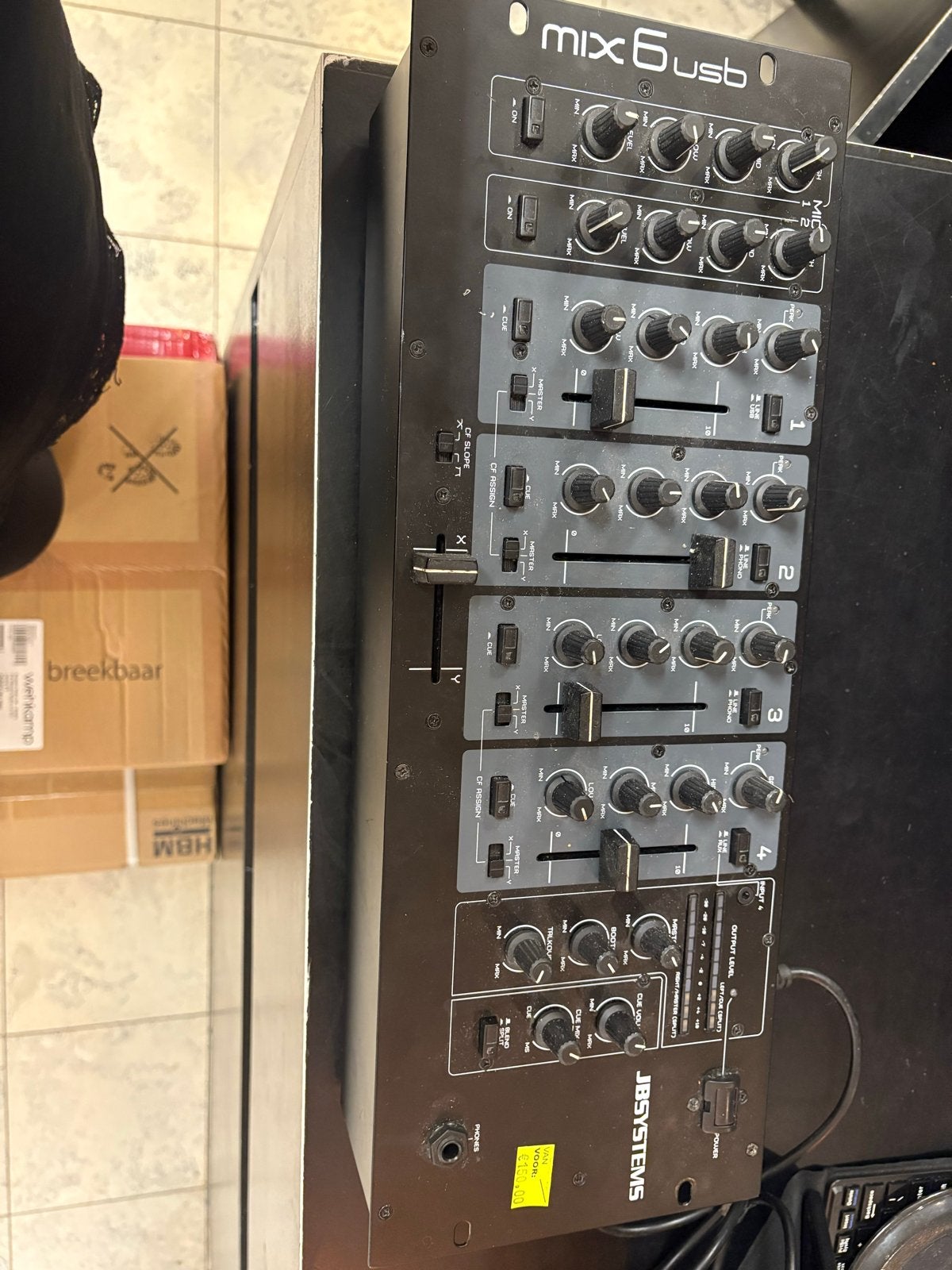 JB Systems Mix 6 USB DJ Mixer - 6 kanalen, Muziek en Instrumenten, Mengpanelen, Ophalen of Verzenden, Gebruikt, 5 tot 10 kanalen