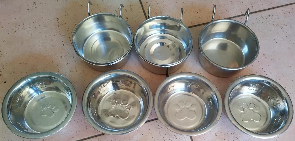 Pet roestvrij stalen hondenvoerbakken kattenvoerbakken, Ophalen of Verzenden, Gebruikt