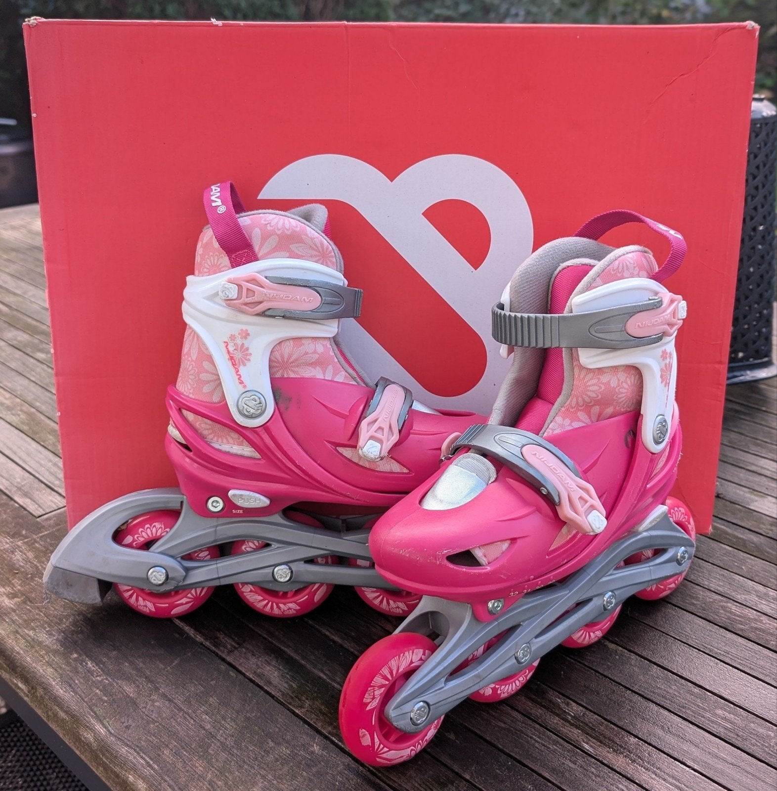 Nijdam inline skates 3 in 1, Kinderen, Ophalen of Verzenden, Verstelbaar, Gebruikt
