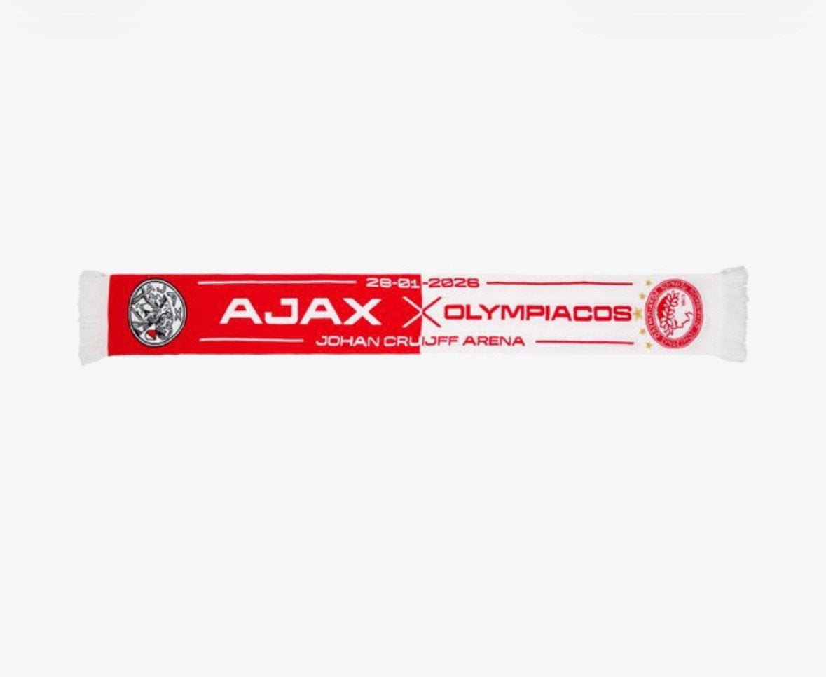 GEZOCHT!!! WEDSTRIJD SJAAL AJAX-OLYMPIAKOS, Maat XL, Ophalen of Verzenden, Zo goed als nieuw, Overige typen
