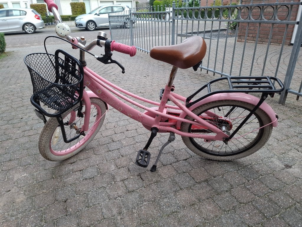Meisjes fiets 20inch, roze, Terugtraprem, Gebruikt, 20 inch, Ophalen