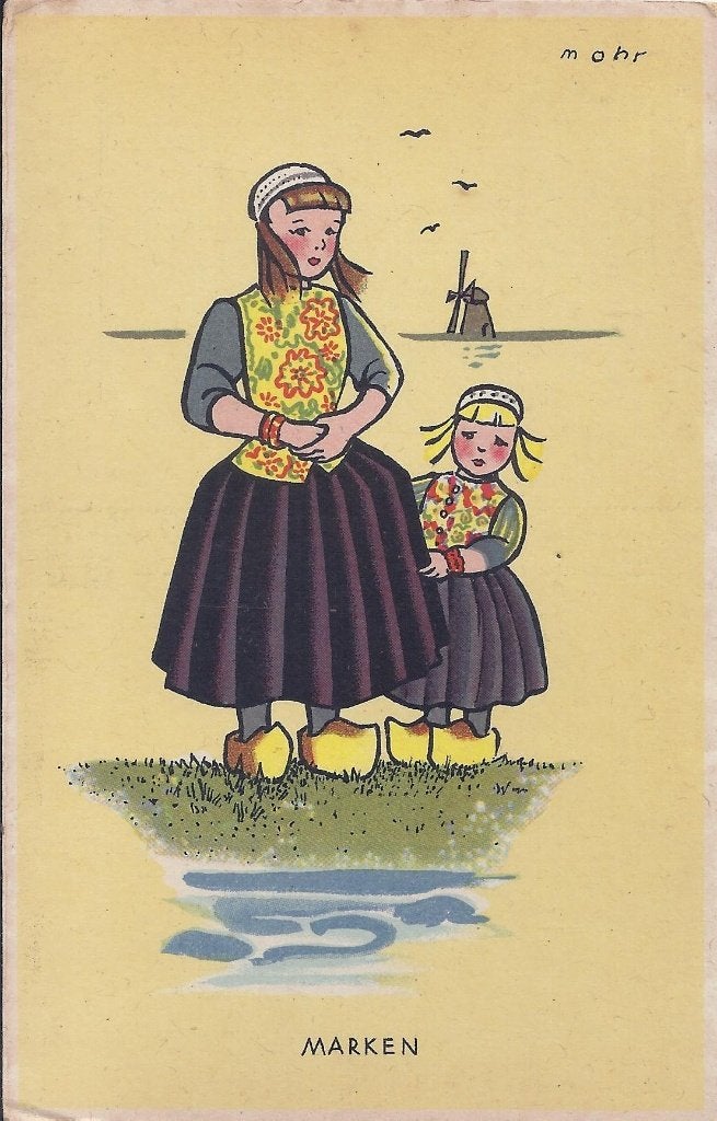 Marken klederdracht oude ongelopen ansichtkaart ( a2048 ), Ophalen of Verzenden, 1920 tot 1940, Ongelopen, Noord-Holland
