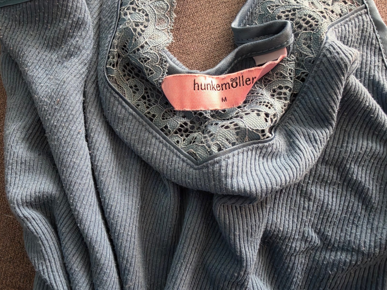 Hunkemöller hemd met kant turquoise maat M, Hunkemöller, Ophalen of Verzenden, Blauw, Hemd