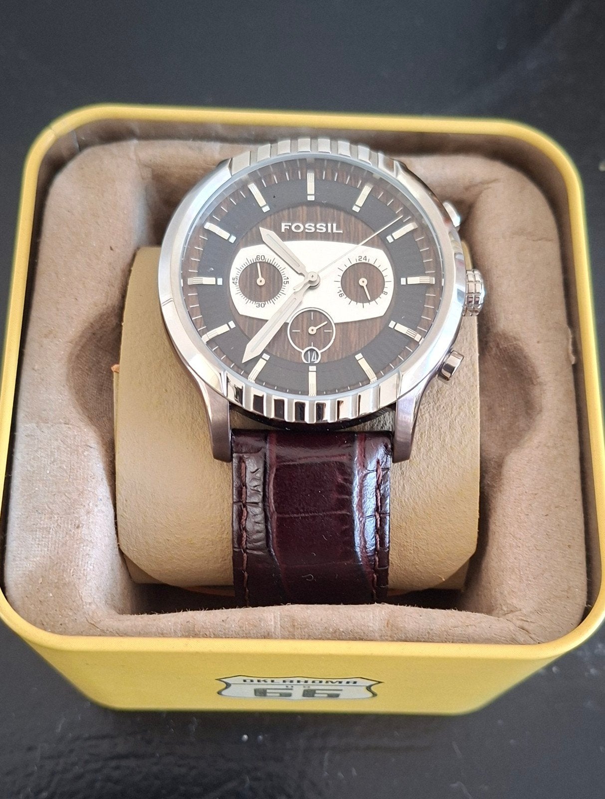 FOSSIL Chronograph FS4441, Overige merken, Leer, Staal, Polshorloge