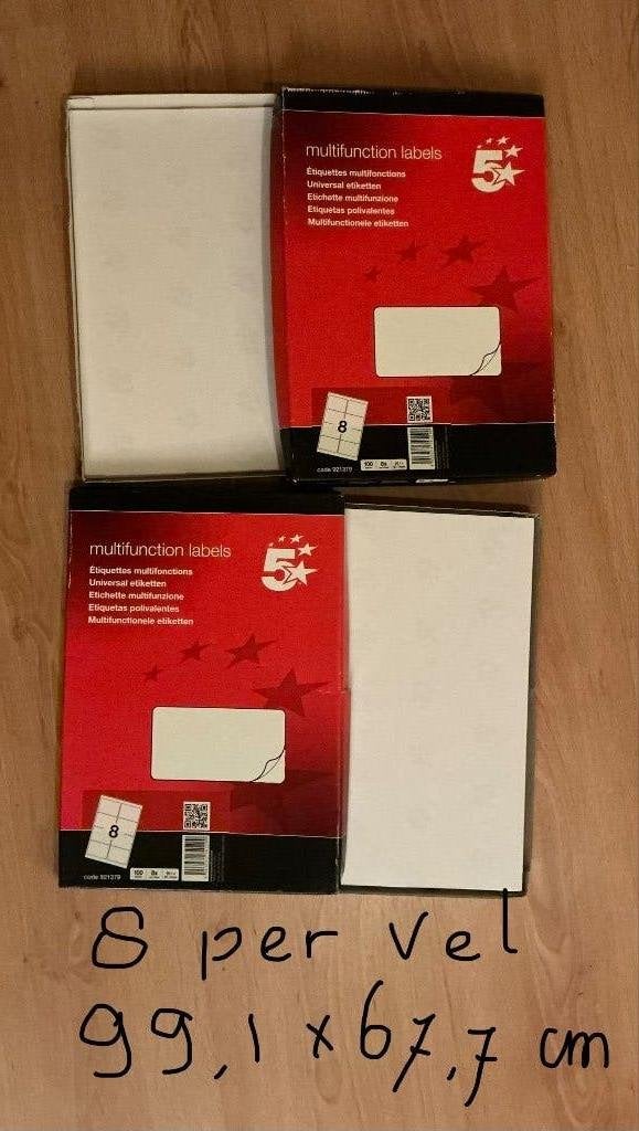 Eriketten, volle doos en half volle doos, 8 per vel, Ophalen of Verzenden, Zo goed als nieuw