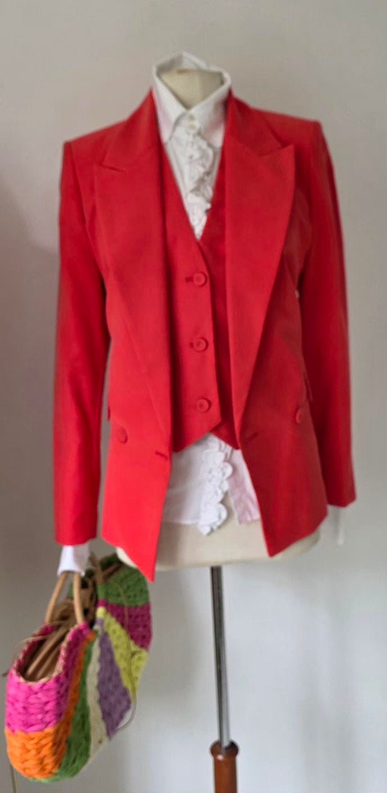 Mango set blazer met gilet koraal 38/40, Maat 38/40 (M), Mango, Verzenden, Zo goed als nieuw