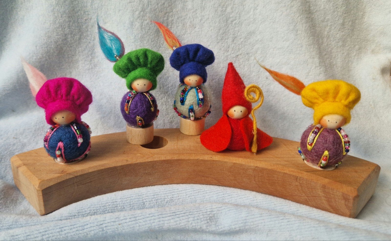 Jaarring steker Vrije School Seizoenstafel Sinterklaas Sint, Verzenden, Nieuw, Figuurtje(s), Wolvilt