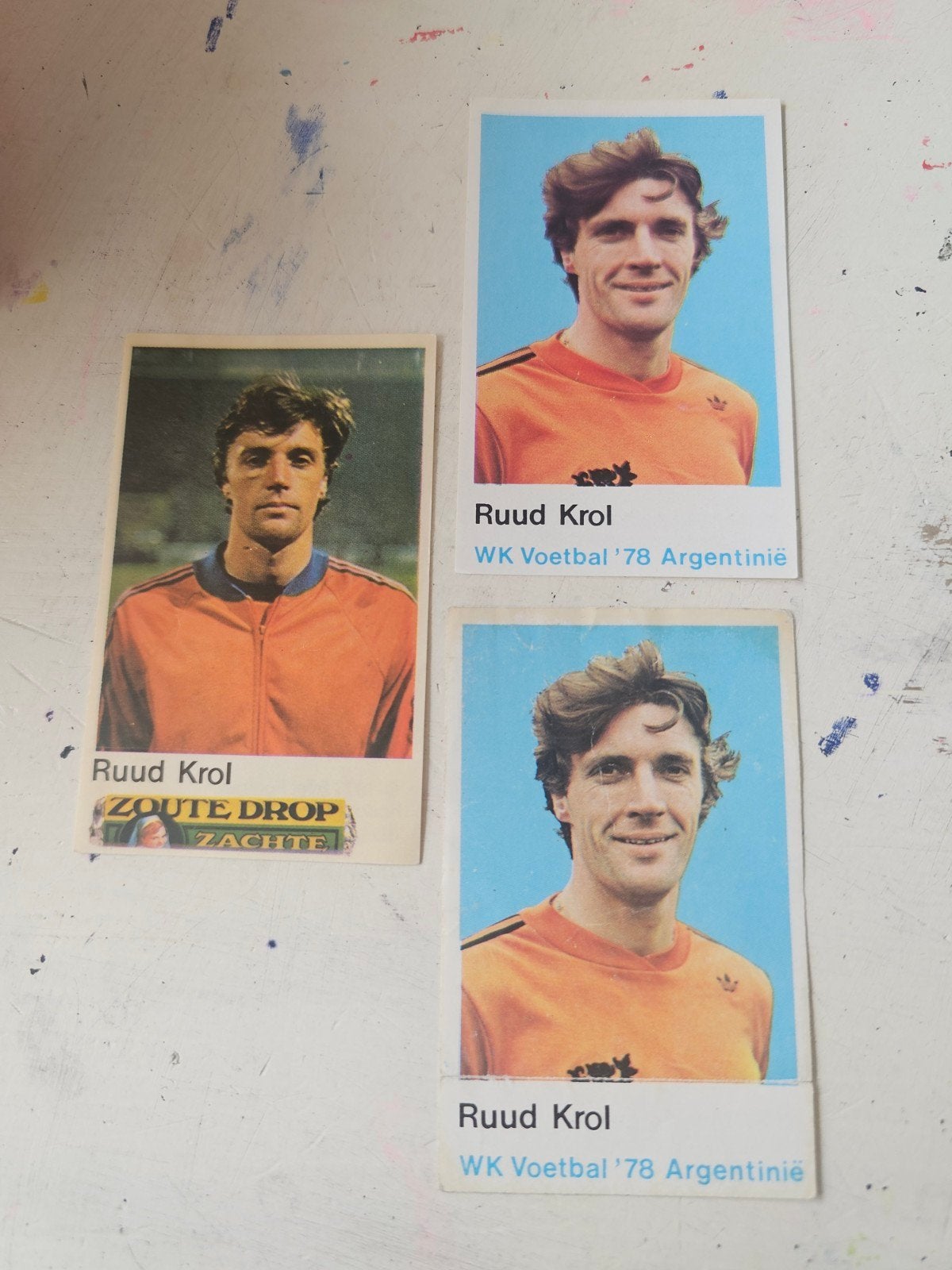 Ruud Krol WK Voetbal '78 Argentinië - 3 Spelerskaarten, Verzamelen, Ophalen of Verzenden, Gebruikt, Overige binnenlandse clubs