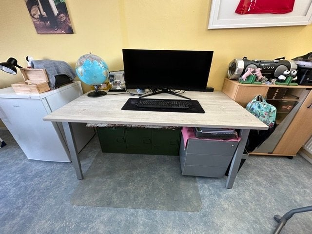 Bureau 160x80, Overige typen, 160 cm, Kabelgoot, Ophalen of Verzenden