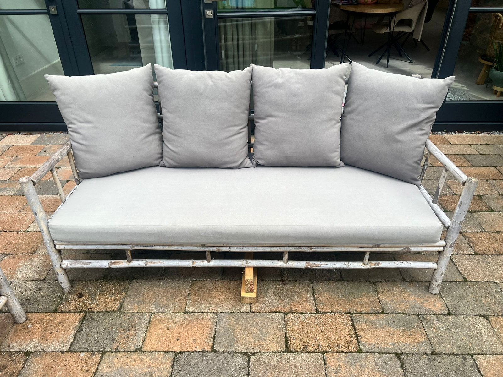 Bamboe loungeset 75€, Ophalen, Gebruikt, Rotan
