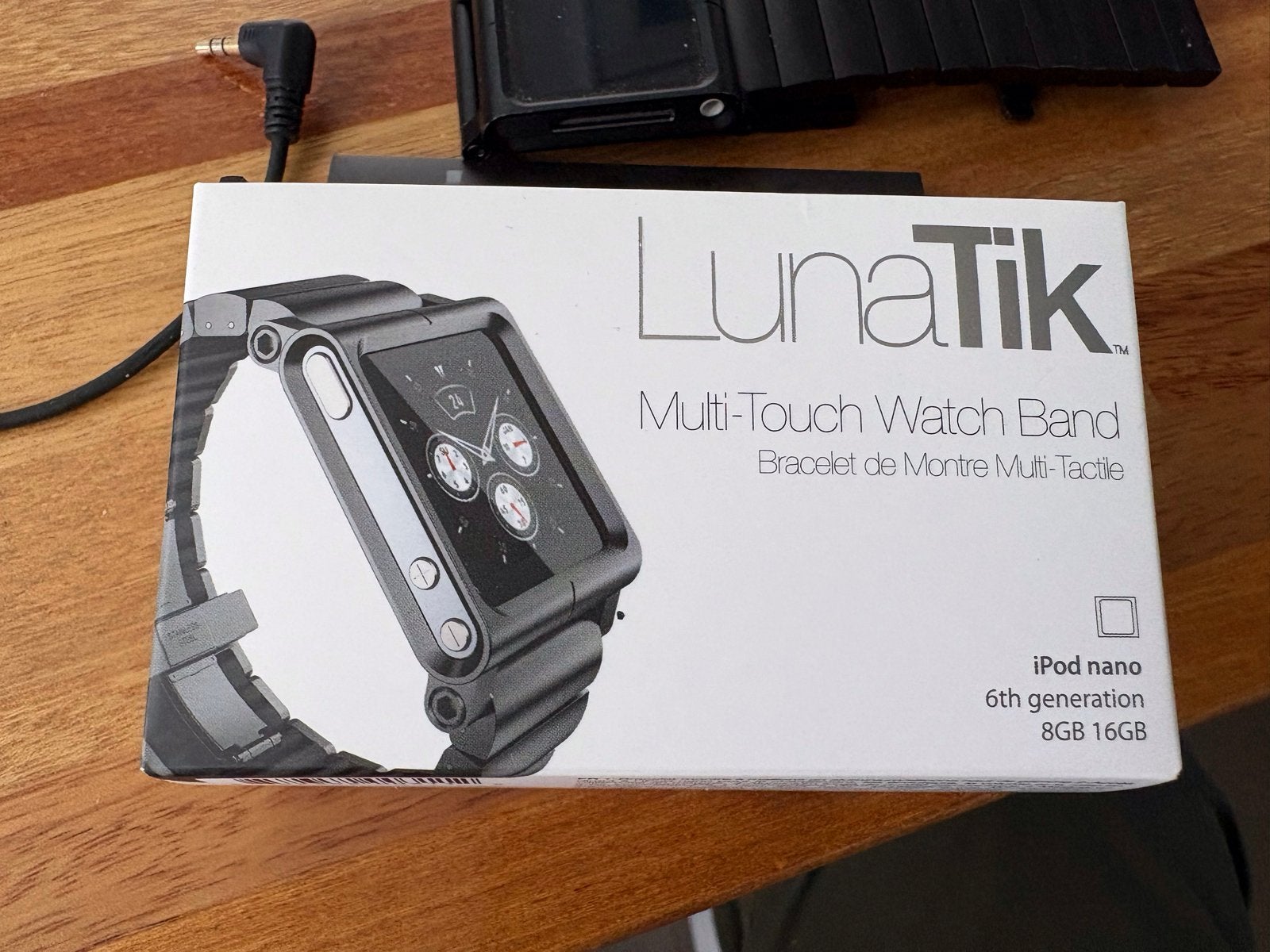 LunaTik Watch Band met iPod Nano 6e generatie en FiiO E6, Zwart, IOS, Slaap, Ophalen of Verzenden