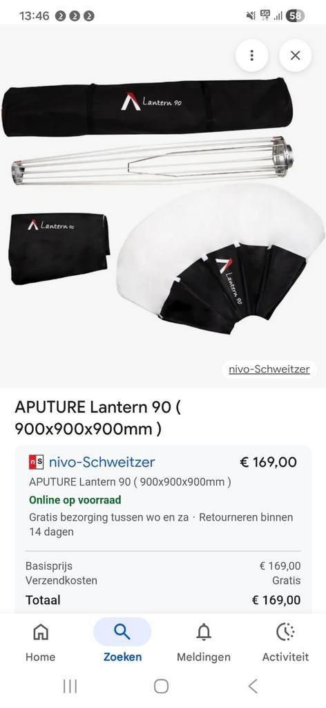Aputure lantaarn 90 softbox, Ophalen of Verzenden, Nieuw