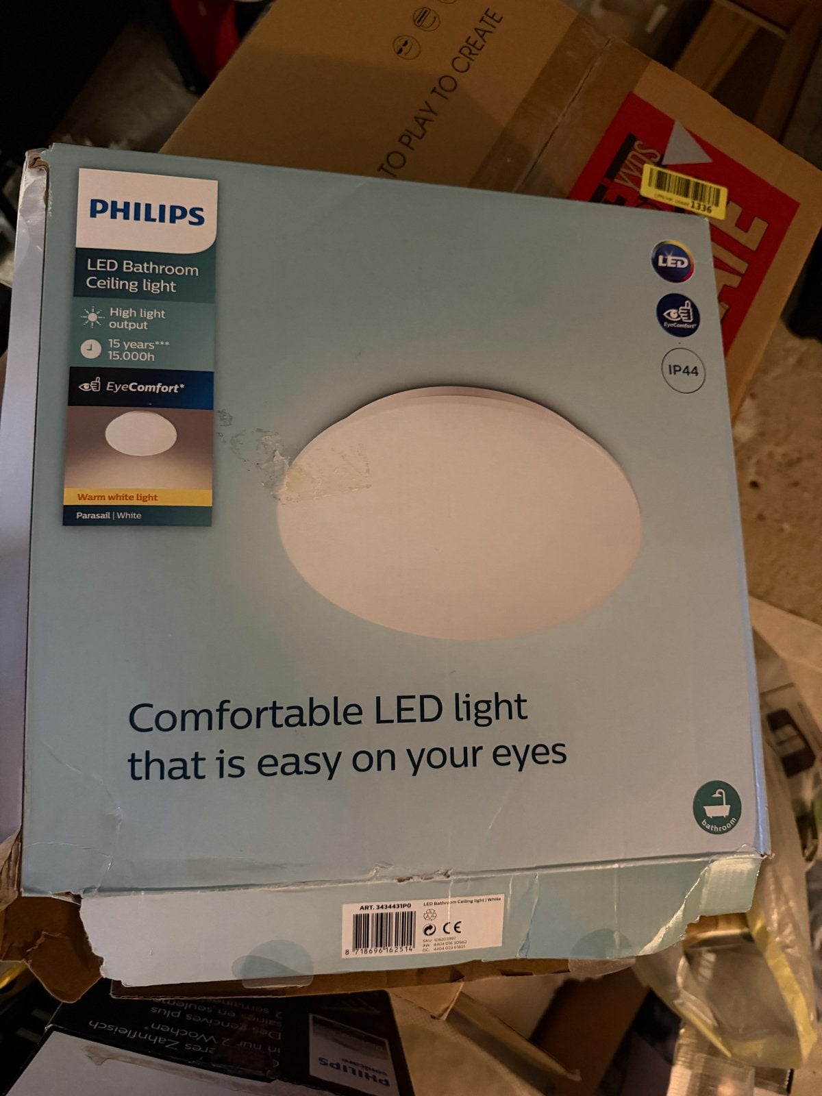 Nieuwe Philips LED Plafondlamp - Warm Wit, Oogcomfort, Z, Modern, LED, Nieuw