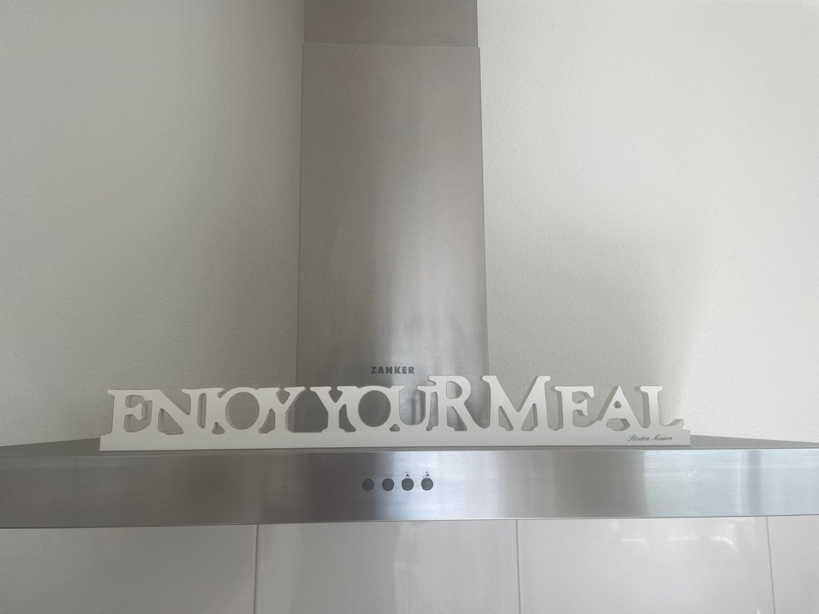 Riviera Maison houten sign Enjoy your meal, Huis en Inrichting, Ophalen of Verzenden, Zo goed als nieuw