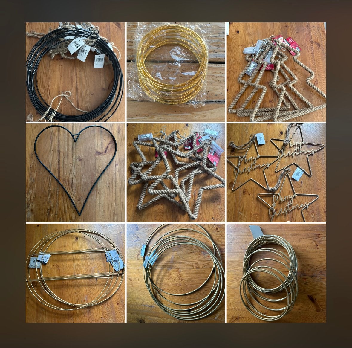 Ringen hartjes sterren kerst metaal hout jute hobby worshop, Ophalen of Verzenden, Zo goed als nieuw