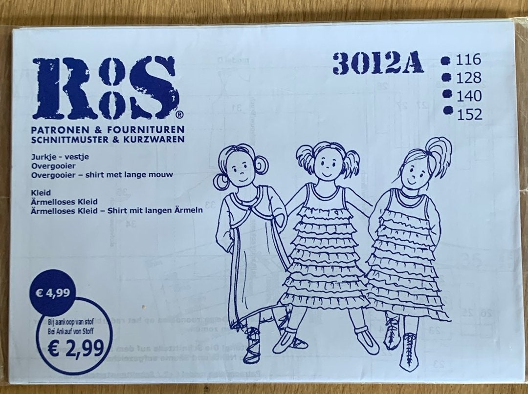 Roos Patronen kinderen maat: 74-164, Hobby en Vrije tijd, Kledingpatronen, Ophalen of Verzenden, Nieuw, Kind, Roos