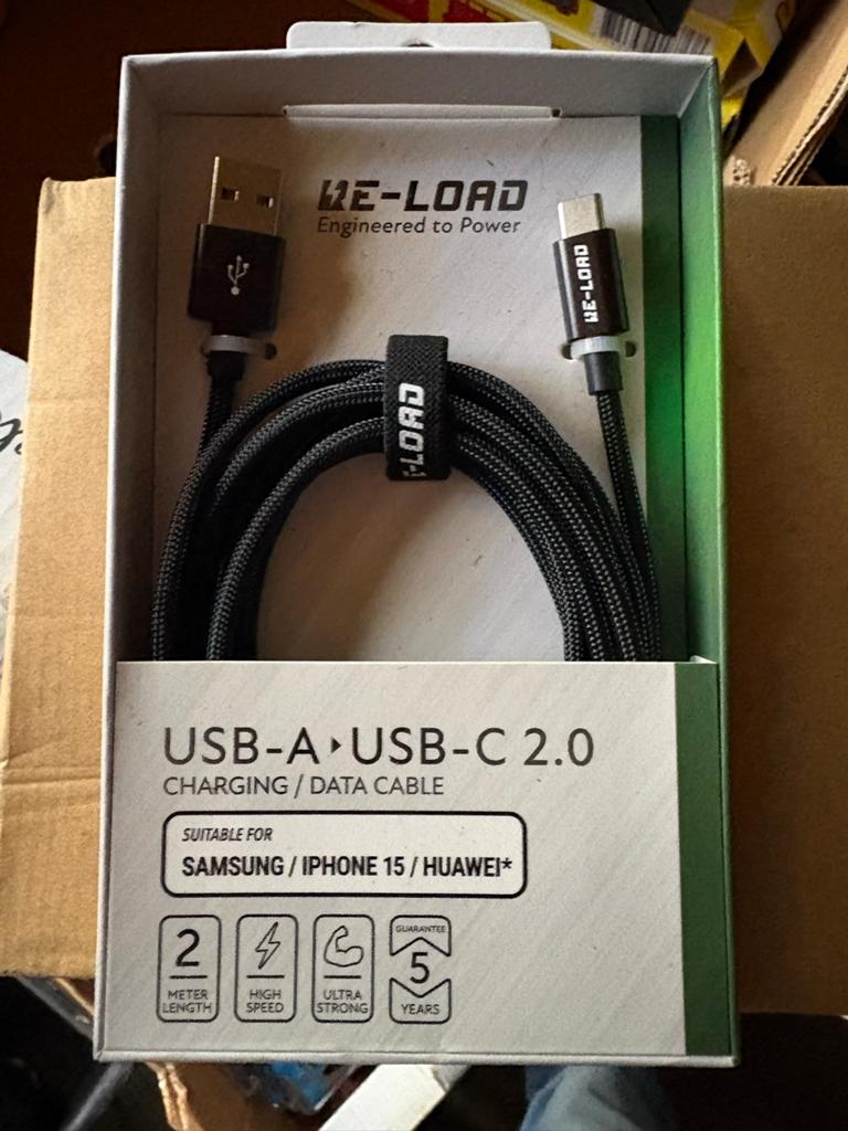 USB-A naar USB-C Oplaad- en Datakabel 2 Meter, Ophalen of Verzenden, Nieuw, Snoer of kabel