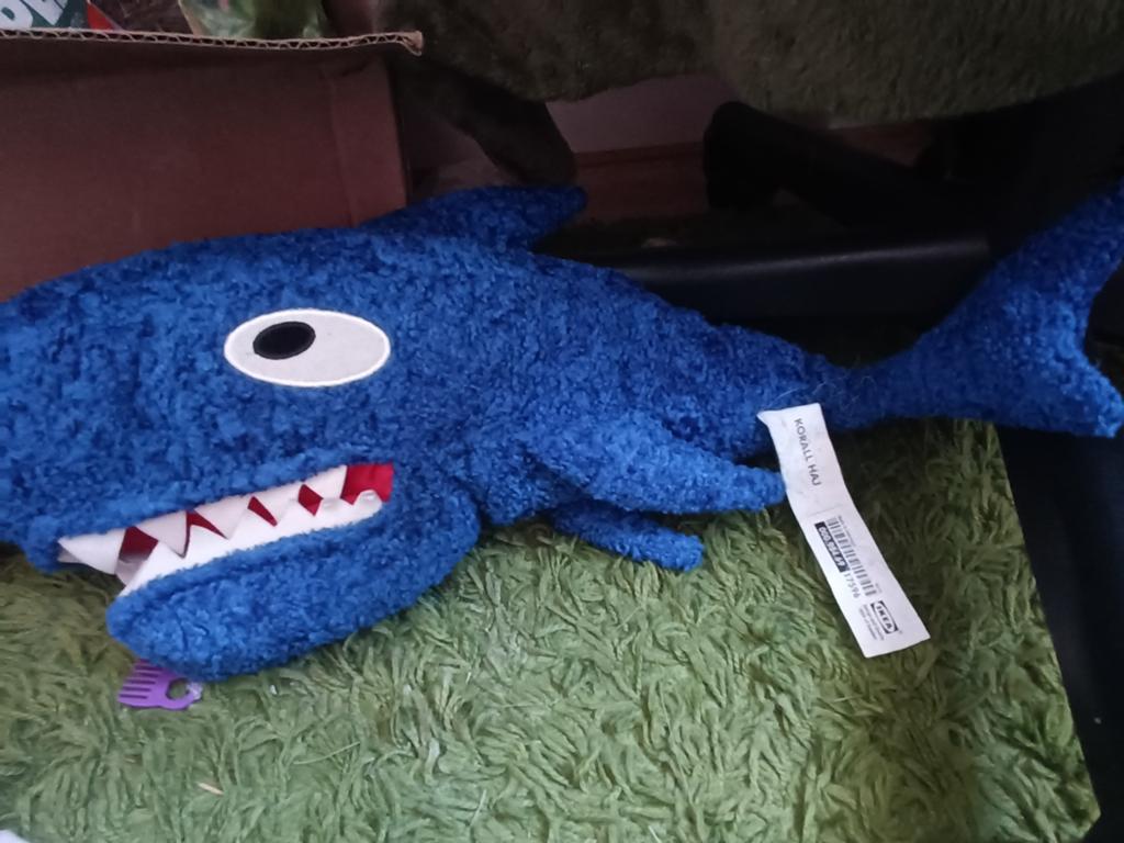 IKEA KORALL HAJ - Blauwe haai knuffel, IKEA, Overige typen, Blauw, Ophalen of Verzenden