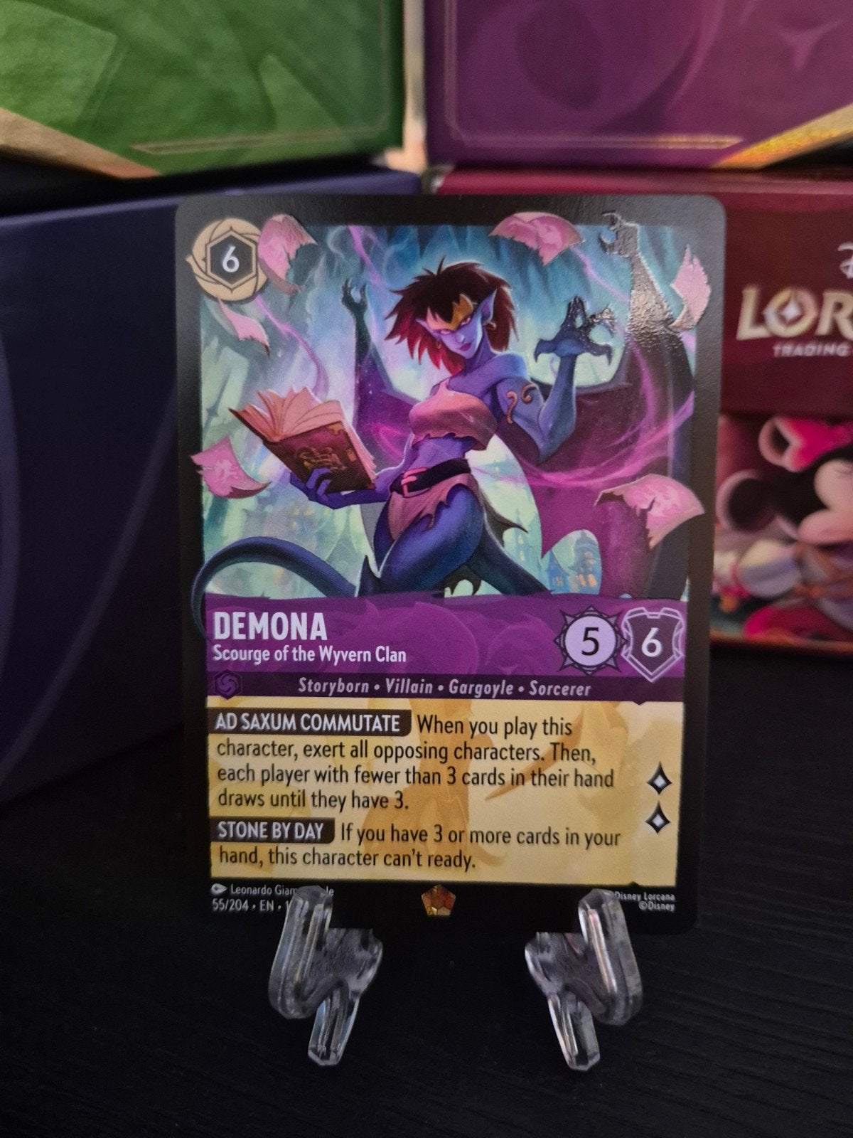 Lorcana Demona Scourge of the Wyvern Clan 55/204 EN, Ophalen of Verzenden, Zo goed als nieuw, Losse kaart
