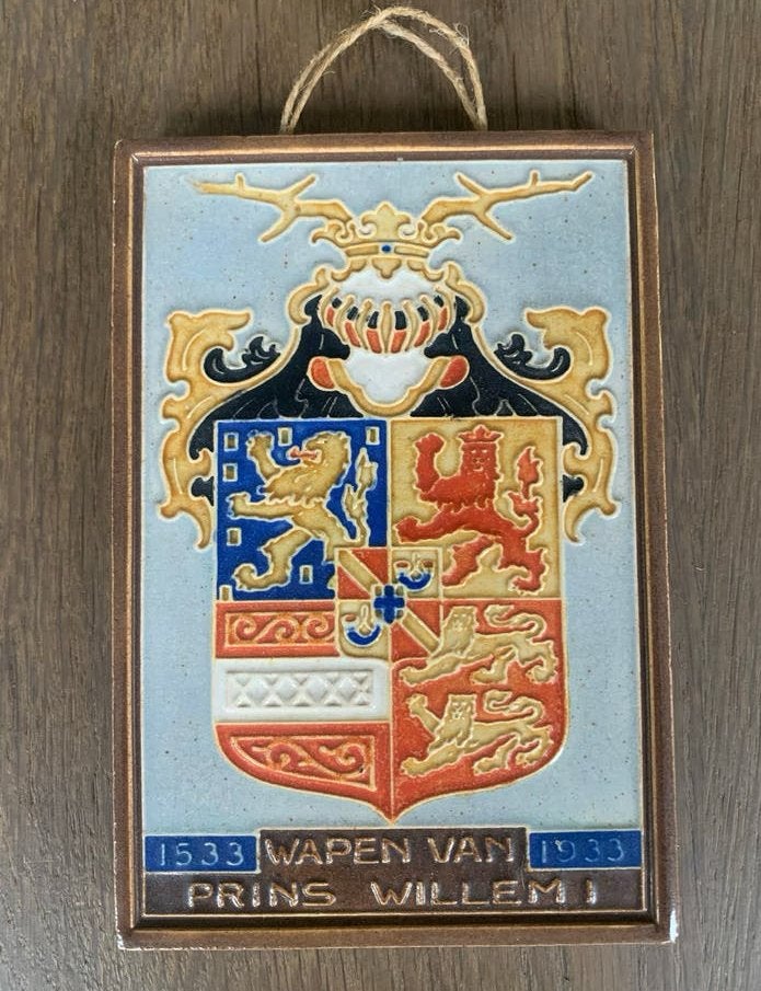 Westraven Utrecht cloissoné Tegel Wapen Prins Willem 1933, Ophalen of Verzenden
