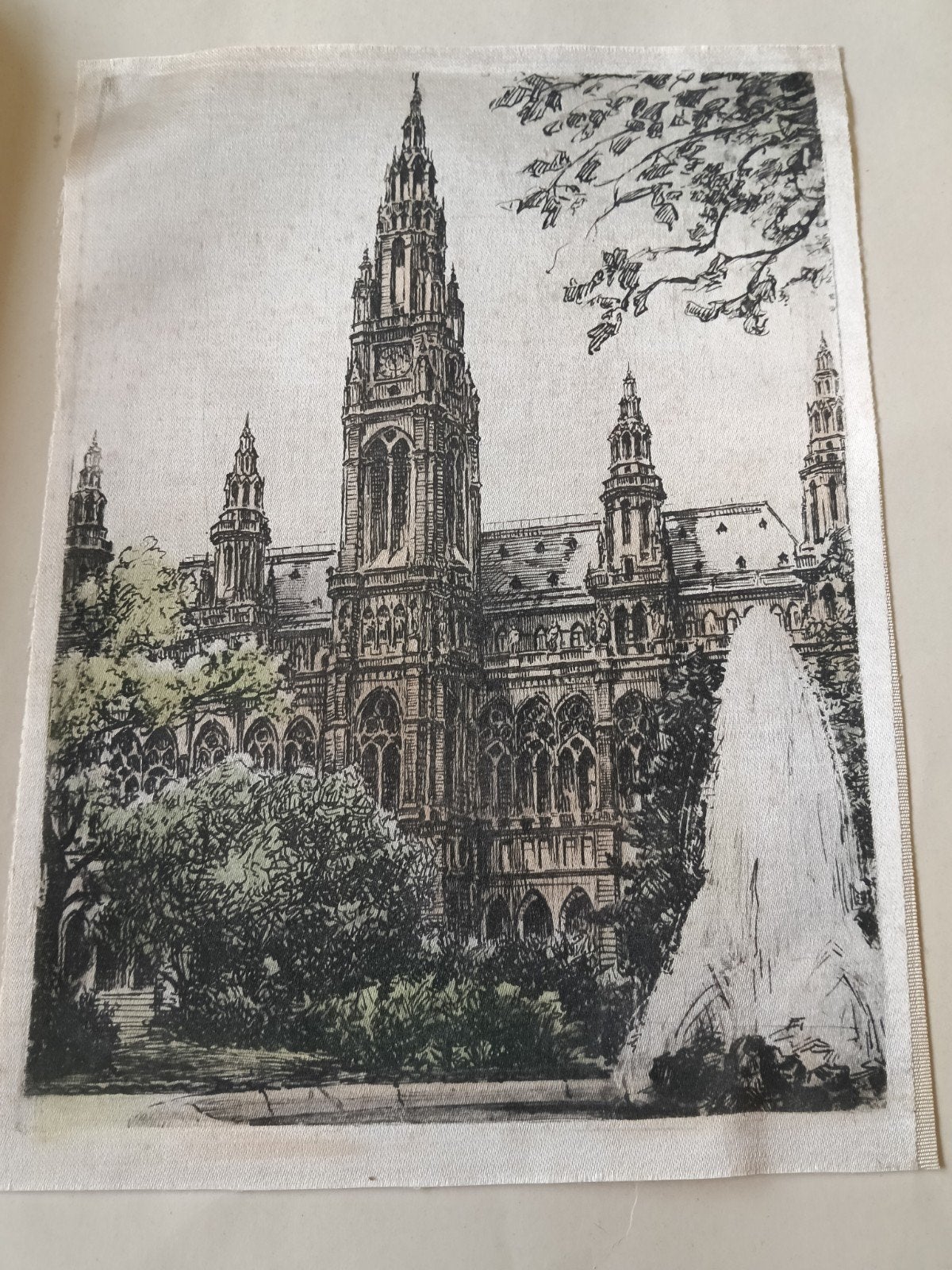 H. Leisch - Stadsgezicht met Rathaus, Wenen, Ophalen of Verzenden