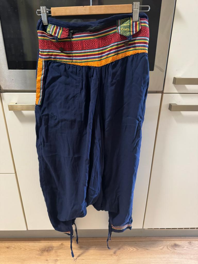 Dames harembroek maat L Aladdin, Maat 38/40 (M), Kort, Blauw, Ophalen of Verzenden
