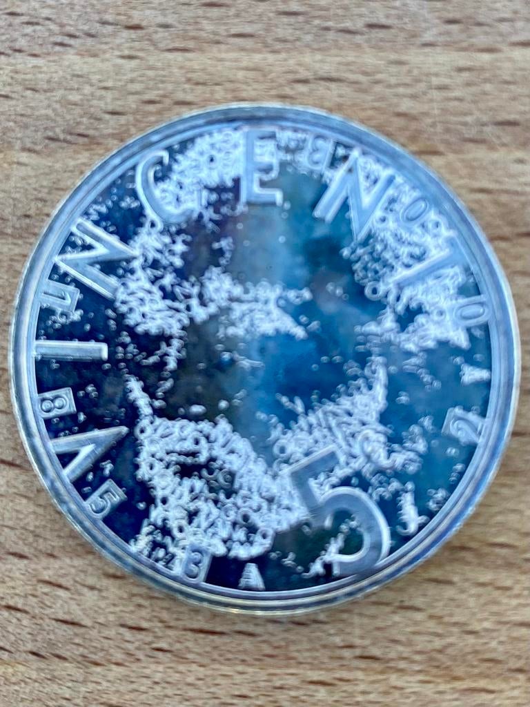 Zilveren €5 munt Vincent van Gogh (2003), Postzegels en Munten, Munten | Nederland, Ophalen of Verzenden, Koningin Beatrix, Euro's