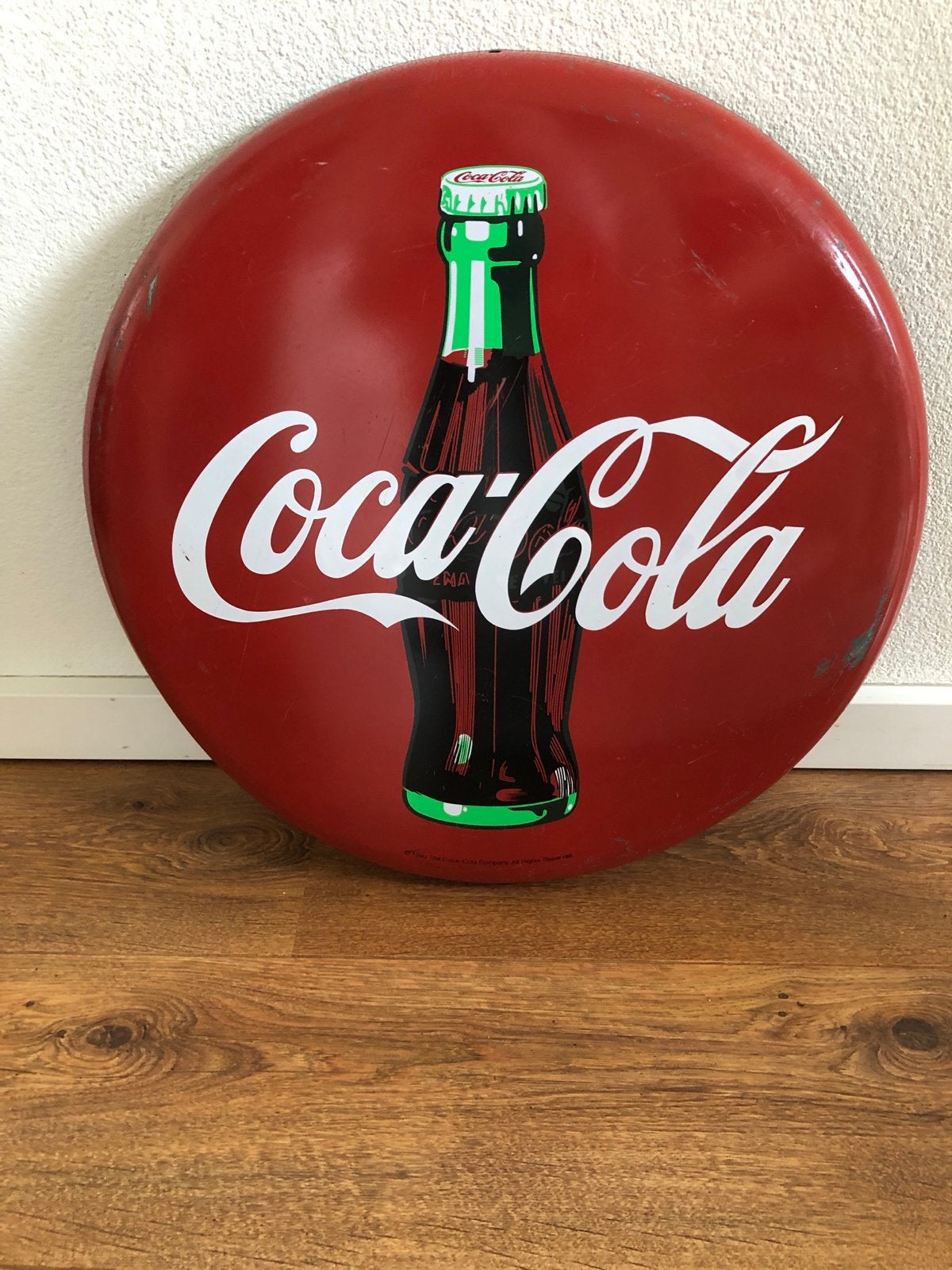 Origineel Coca-Cola metalen reclamebord - Ø 51cm, Ophalen of Verzenden, Gebruikt, Reclamebord