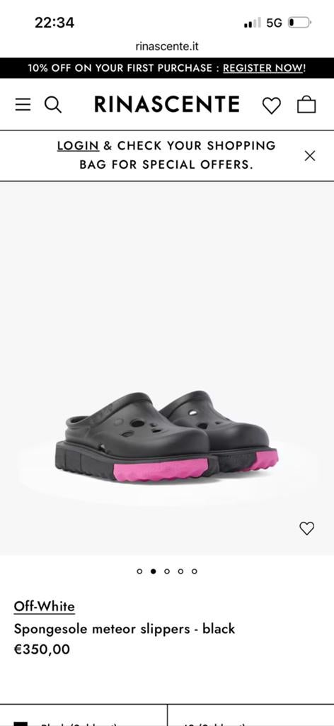 off-white Spongesole meteor slippers - black/roze, Kleding | Dames, Schoenen, Slippers, Wit, Nieuw, Ophalen of Verzenden