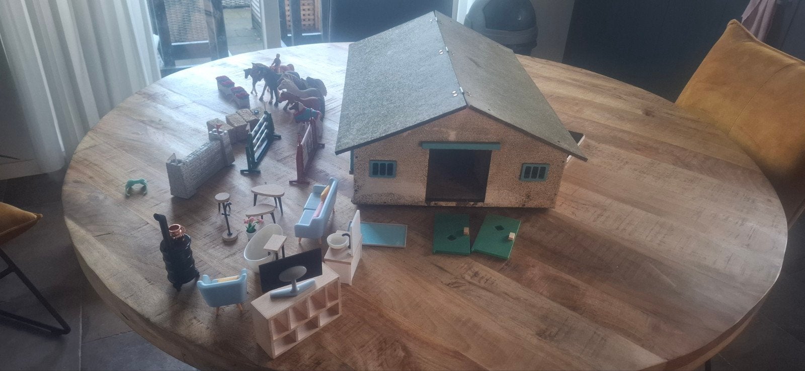 speelgoed paardenstal met accessoires, Ophalen of Verzenden, Gebruikt, Jongen of Meisje