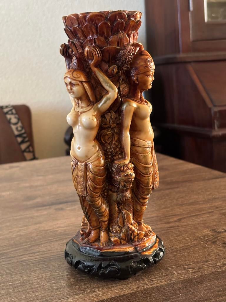 Decoratief Balinese Vaas……..Vintage, Groep mensen, Ophalen of Verzenden, Handgemaakt, 20 - 50 cm