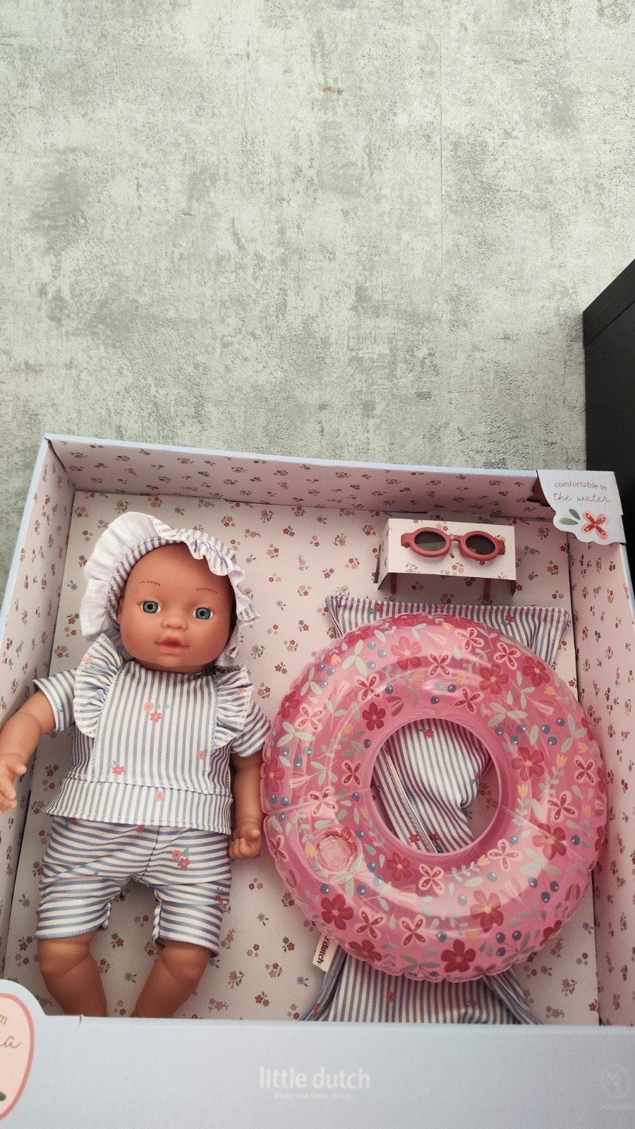 Little Dutch Zwempop Mare met accessoires, Ophalen of Verzenden, Zo goed als nieuw, Babypop